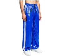 Alvivi Uomo Pantaloncini Pannolini Taglie Forti Elastico con Coulisse Pantaloni Ginnastica Uomini Leggings Pelle Push Up Fine Settimana Blu Reale XXL