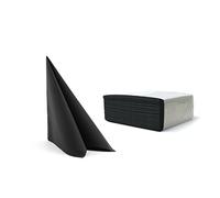 Alvotex Airlaid Tovaglioli, Cotone, Nero, 40 x 40 cm