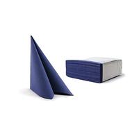 Alvotex Chic Airlaid 50 - Tovaglioli USA e Getta in similtessuto, di Alta qualità, Airlaid, Blu Scuro, 40 x 40 cm
