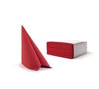 Alvotex Chic Airlaid 50 - Tovaglioli USA e Getta in similtessuto, di Alta qualità, Airlaid, Colore: Rosso, 40 x 40 cm