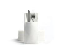Alvotex CHIC Airlaid - 50 tovaglioli usa e getta, in tessuto, 39 x 40 cm, colore: bianco