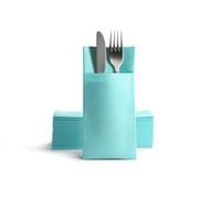 Alvotex CHIC Airlaid - 50 tovaglioli usa e getta, in tessuto, 39 x 40 cm, colore: blu menta