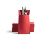Alvotex CHIC Airlaid - 50 tovaglioli usa e getta, in tessuto, 39 x 40 cm, colore: rosso