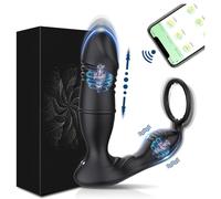 AlvUp - Anello fallico vibrante a impulsi controllato da app, per uomini (nero)