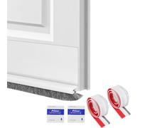 alwaiiz 2 guarnizioni a spazzola bianca per porta 5 x 100 cm, autoadesive per porta paraspifferi, setole rimovibili, per protezione da vento, polvere e insetti, nonché per schermatura della luce