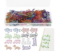 alwaiiz 80 graffette a forma di animale, segnalibri colorati, graffette in metallo, motivo animali, con scatola, adatte per scuole, appartamenti e uffici, LTY-009