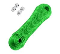 alwaiiz Filo per bucato con anima in acciaio, 30 m, per esterni, con 2 tenditori, extra forte per balcone e giardino, portata di 120 kg