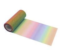 alwaiiz Rotolo di tulle arcobaleno 15 cm x 9 m, colore del gradiente tessuto tulle, tulle glitter per decorazione tavolo e sedia, decorazione di nozze e tutù (arcobaleno)
