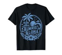 Always Aloha Tropical Sunset Wave Palm Tree Island Vibes Maglietta