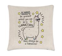 Always Be Yourself Llamacorn Lino Copricuscino Cuscino - Unicorno Lama Magico