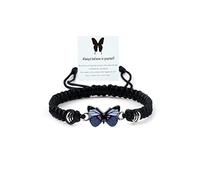 Always Believe in Yourself Braccialetto a farfalla carino braccialetti con ciondoli a farfalla per donne regolabile corda intrecciata braccialetto farfalla portafortuna braccialetto coordinato