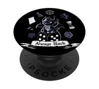 Always Black - Gioco da tavolo con drago con cubi, colore: Nero PopSockets PopGrip Adesivo