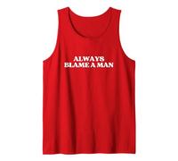Always Blame A Man Y2K Aesthetic Trendy Red Canotta