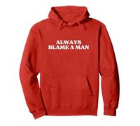 Always Blame A Man Y2K Aesthetic Trendy Red Felpa con Cappuccio