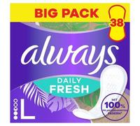Always Daily Fresh - Salvaslip Long, 100% fibre vegetali, confezione da 38 pezzi, senza profumo