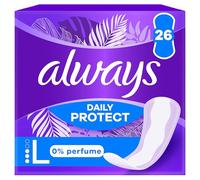 Always Daily Protect, Long, 26 proteggi-slip da donna, ideali per perdite bianche, protezione ottimale e senza profumo