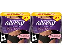 Always Discreet Boutique, mutande per incontinenza Plus M, nero, 9 pezzi, per la vescica sensibile, blocca gli odori, l'umidità e previene le perdite (Confezione da 2)