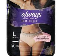 Always Discreet Negozio Mutandine Per Perdite Urinarie, Colore Beige Plus Size L, x8 Mutandine, Una Sensazione Di Vera Biancheria, Super Assorbenti, Design Che Sposa Le Forme Del Corpo