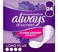 Always Discreet - Salvaslip per incontinenza da donna, Long Plus, confezione da 24, assorbono odori e umidità