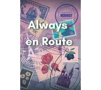 Always En Route: Aesthetic Travel Journal - 100 Pages Dot Grid - Vintage Stamp Style Notebook