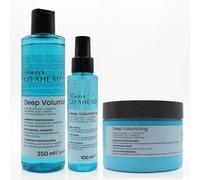 Always Go Ahead Deep Volumizing Kit Capelli Fini e Disidratati | Shampoo 250 ml, Maschera 250 ml, Siero 100 ml, Acido Ialuronico e Cheratina, Kit Completo