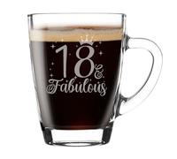 Always Looking Good Tazza in vetro con incisione, regalo per 18° compleanno per donne, 18° compleanno, idea regalo per gli amanti del caffè, tazza da tè per 18 anni, tazza da caffè da 300 ml,
