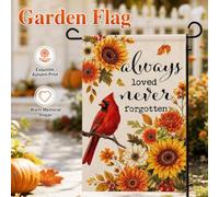 Always Loved Never Forgotten Red Cardinal Fall Garden Flag