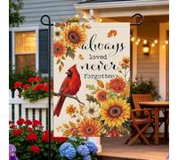 Always Loved Never Forgotten Red Cardinal Fall Garden Flag