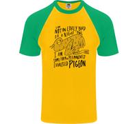 Always Stanco Anticato Exhausted Piccione Divertente DA UOMO S/S Baseball