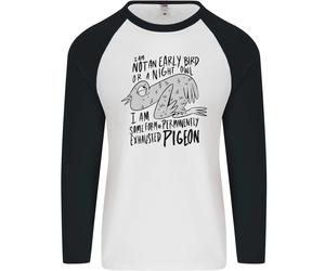 Always Stanco Anticato Exhausted Piccione Divertente Uomo L/S Baseball T-Shirt