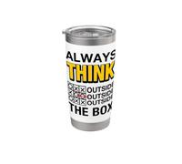 Always Think Outside the Box Illustration Graphic Designs Bicchiere termico in acciaio inox doppia parete