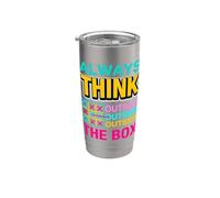Always Think Outside the Box Illustration Graphic Designs Bicchiere termico in acciaio inox doppia parete