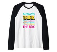 Always Think Outside The Box Illustration Graphic Designs Maglia con Maniche Raglan