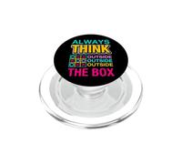 Always Think Outside the Box Illustration Graphic Designs PopSockets PopGrip per MagSafe