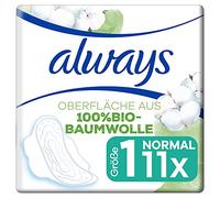 Always Ultra Cotton Protection Normal (misura 1) Legatura con ali e superficie in 100% cotone biologico, 11 pezzi