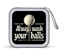 Always Wash Your Golf Balls Divertente CD Holder DVD Raccoglitore Custodia protettiva in plastica rigida con cordino portatile portafoglio organizer per casa auto 40 CD, Stile:, Taglia unica