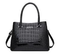 AlwaySky Donne Modello coccodrillo Borsa a mano e Portafoglio Maniglia superiore Borsa a tracolla PU Pelle Tote Satchel Nero