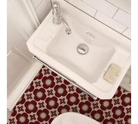 Alwayspon 25 adesivi di trasferimento per piastrelle bagno cucina credence, piastrelle da parete in vinile da staccare e incollare, 20 cm, colore rosso