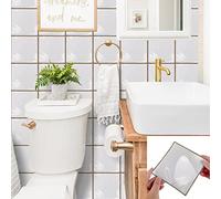 Alwayspon 30 adesivi per piastrelle effetto pietra marrone da 15 cm, adesivi per piastrelle autoadesive per camino, piastrelle da incollare su piastrelle per cucina, bagno e parete