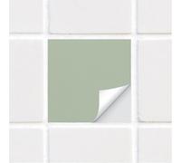 Alwayspon Adesivi per piastrelle, 25 pezzi x 20 cm, colore verde salvia, strutturati, autoadesivi, da applicare su piastrelle, adesivi transfer per bagno, cucina, paraschizzi, stacca e attacca,