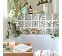 Alwayspon Adesivi per Piastrelle da Parete Autoadesivi in Vinile, 10 Pezzi 20cm/8 pollici Peel and Stick su Piastrelle Transfer Vinile Pavimentazione Impermeabile Paraschizzi per Cucina Bagno, Verde
