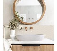 Alwayspon Adesivi per Piastrelle in Vinile Impermeabili, Peel and Stick Autoadesivi per Rivestimento Cucina Bagno Soggiorno, Adesivo Murale Stile Boho, 20x20cm x 10 pezzi, Beige