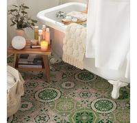 Alwayspon Adesivo per Piastrelle, 25PcsX20cm/8pollici Verde Autoadesivo Adesivo per Piastrelle da Incollare per Cucina e Bagno, Paraschizzi, Adesivo per Piastrelle da Pavimento e Parete in Vinile da