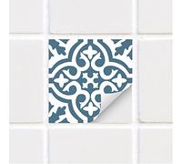 Alwayspon Adesivo per Piastrelle in Vinile Impermeabile, Stacca e Incolla, Autoadesivo, Trasferibile per Paraschizzi, per Cucina, Bagno, Soggiorno, Adesivo Murale Stile Boho, 20x20cmx10pz, Blu