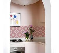 Alwayspon - Adesivo per piastrelle, rosa, autoadesivo, adesivi per piastrelle da incollare per bagno e cucina, paraschizzi, adesivo per piastrelle in vinile da staccare e incollare per pavimenti e