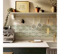 Alwayspon Adesivo per Piastrelle, Verde Salvia Autoadesivo Stick on Tiles Transfer Sticker per Bagno Cucina, Paraschizzi per Fornello, Peel and Stick Adesivo Vinile Piastrelle da Parete Sticker