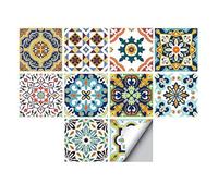 Alwayspon Piazza Vinile Piastrelle Adesivo, Autoadesivo della Parete delle Decalcomanie per Piastrelle per la Decorazione Domestica Soggiorno Cucina 20x20cm mediterraneo