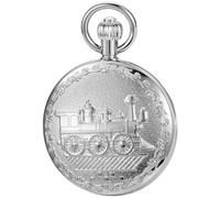 Alwesam Orologio da tasca in rame con cassa ferroviaria meccanica da uomo orologio da tasca con numeri romani orologio da tasca a carica manuale con catena e scatola, argento-2018, tutti i giorni