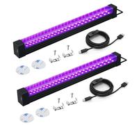 Alweysup Luce Nera UV 10W - Striscia LED da 31 cm, Lampada a Luce Nera per Discoteca, Festa Luminosa, Decorazione di Halloween, Illuminazione Scenica - Confezione da 2