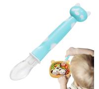 ALWIDA Cucchiaio in silicone con punta morbida, cucchiaio per lo svezzamento | Cibo morbido ed ergonomico con impugnatura facile da impugnare - adatto alle gengive - Cucchiaio lavabile in